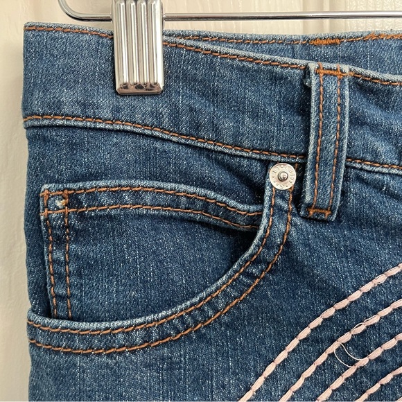 See by Chloe Size 25 Embroidered Straight-Leg Cropped Jeans- Blue (FLAWED) - Picture 10 of 15